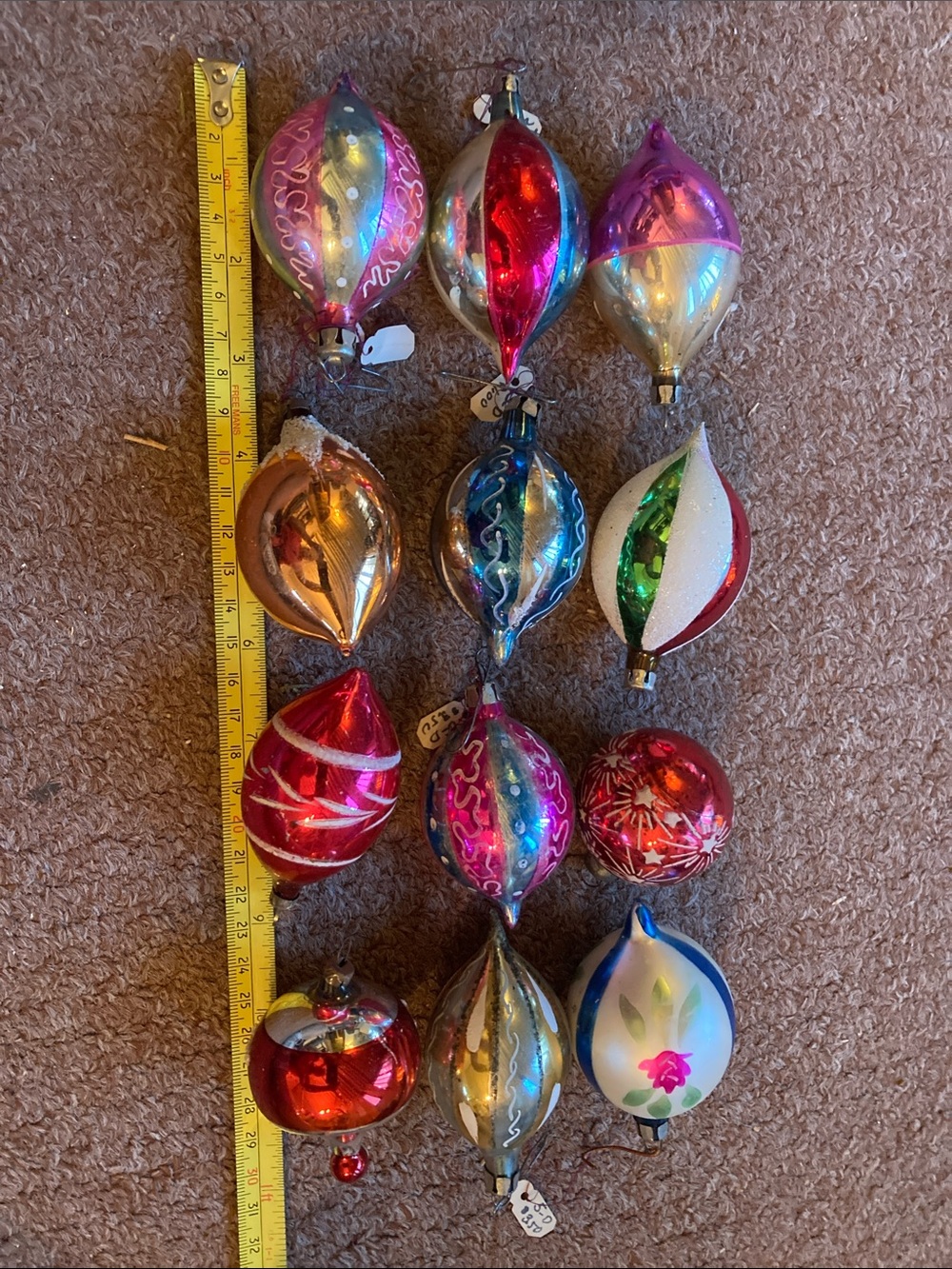 Vintage antique Mercury glass indent reflector Christmas ornaments 12 - Picture 6 of 10